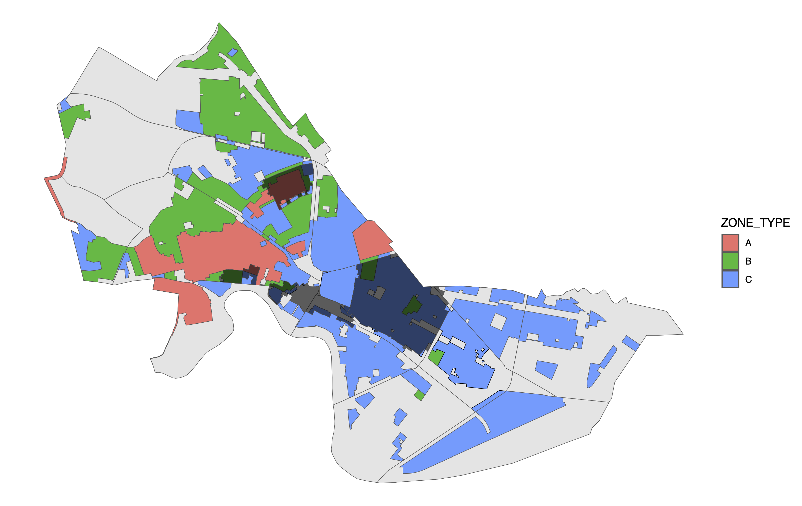Zoning map with NCDs